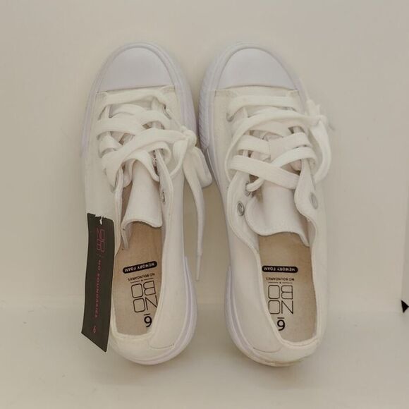 No Boundaries Womens NEW w/Tags White Platform Memory Foam LaceUp Sneakers-sz. 6 - Picture 4 of 5